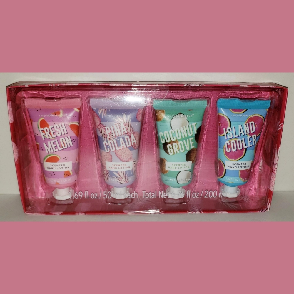 NIB Simple Pleasures (4) Pack Scented Hand Lotion!